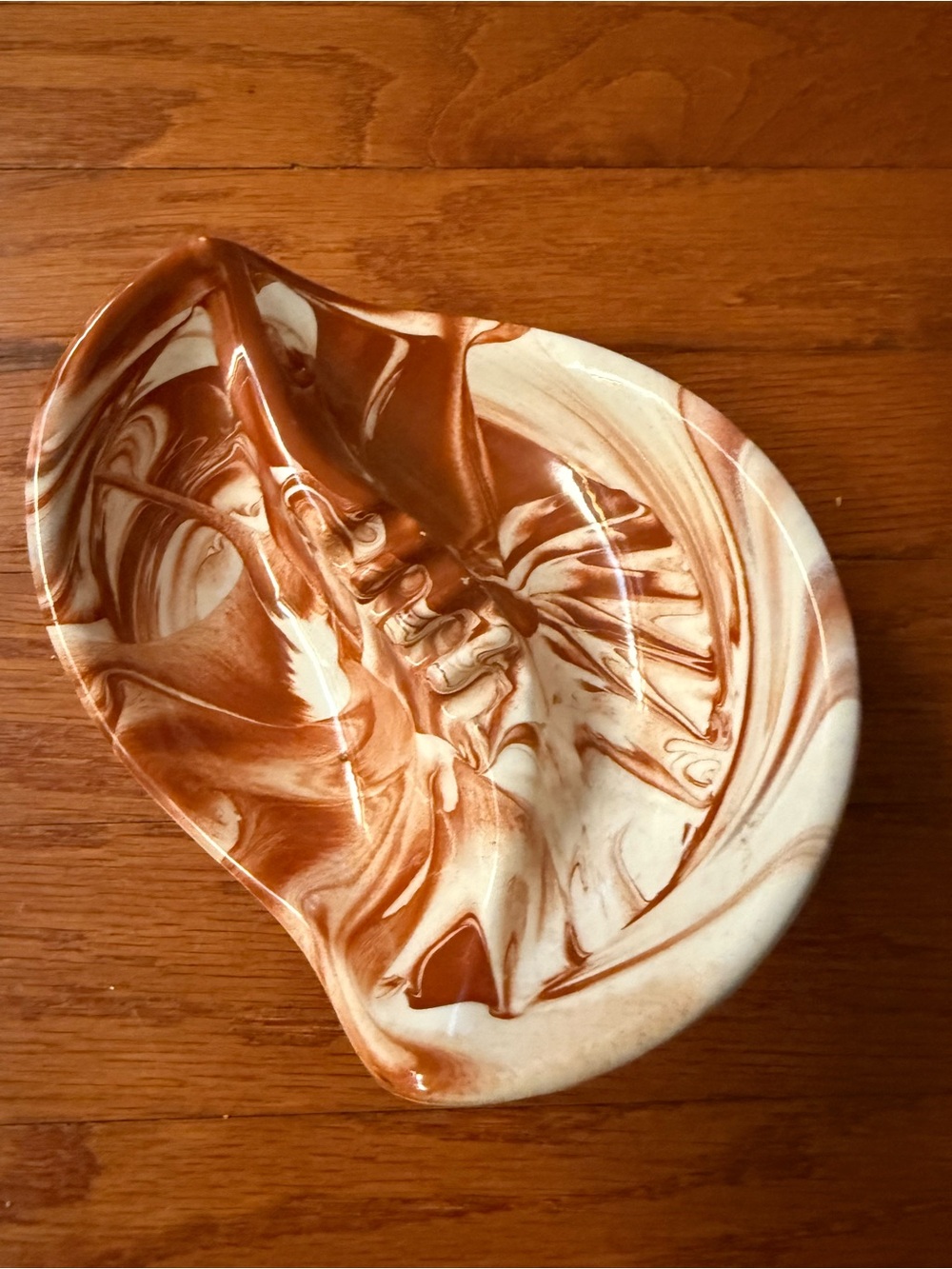 Vintage Mid Century G. Green Ozark Clay Marbled Swirl Ashtray Souvenir